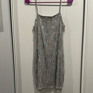 Silver Sequin Dress Small